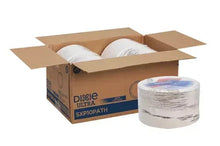 Dixie Ultra 10-inch paper plates in shipping box, white leaf pattern stack, 500 ct
