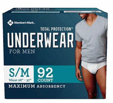 Total Protection incontinence underwear box, S/M 92-count, for men