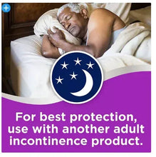 Absorbent underpad on bed with protective icon overlay