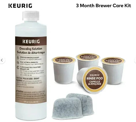 Keurig 3 month Brewer Maintenance Kit, with Rinse Pods, Descale Solution, and Filter Cartridges