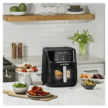 Gourmia 8 Qt digital window air fryer with black basket and control display