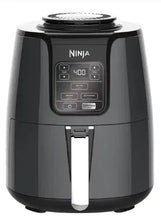 Ninja 4QT black air fryer with digital control panel and pull-out handle