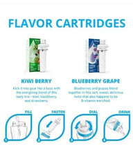 Cirkul flavor cartridges: Kiwi Berry and Blueberry Grape with dispenser caps
