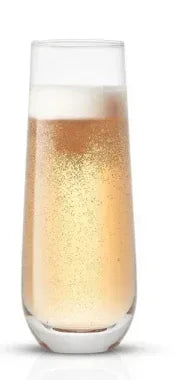 JoyJolt Milo Stemless Champagne Flutes Set of 4 9.4oz Champagne Glasses Mimosa Glasses Set