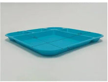 Blue plastic divided tray for kids dinnerware set