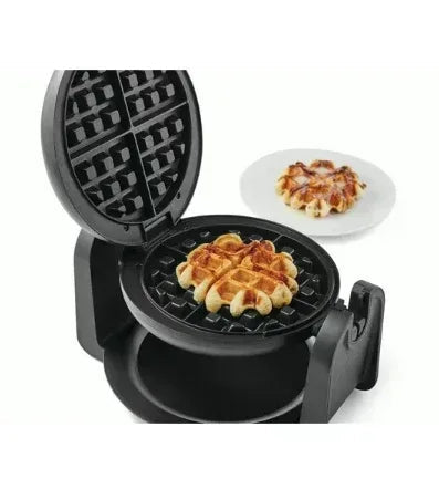 Farberware Single-Flip Waffle Maker, Black with Stainless Steel Decoration
