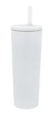 Beautiful 24oz No Drippy Sippy Stainless Steel Tumbler With Straw, White