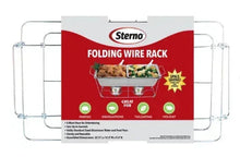 Silver folding wire chafing rack in retail packaging