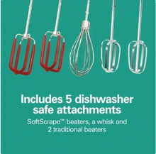 Set of 5 hand mixer attachments: SoftScrape beaters, whisk, and traditional beaters