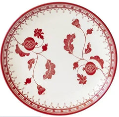 Sofia Home Red Set of 4 Round Stoneware Dinner Plates