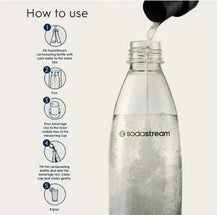 SodaStream Starry beverage mix how-to guide with step icons and pour instruction