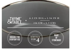 Thyme & Table Servware Gray Ava Stoneware Round Bowls, 4 Pack