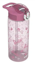 25oz park water bottle with handle, textured grip, and pink heart-and-doodle graphics