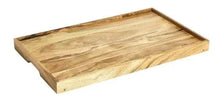 Acacia wood rectangular bed tray, natural finish, light brown