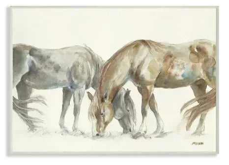 Stupell Industries Horse Couple Grey Brown Watercolor Painting Black Framed Wall Art, 16 x 20, byThird and Wall