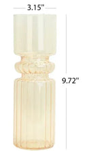 Iridescent amber fluted glass vase, 9.72 in tall and 3.15 in wide