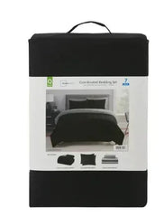 Mainstays Black Reversible 7-Piece Bed in a Bag Comforter Set with Sheets, Queen