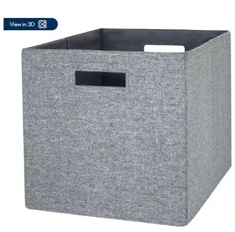 Better Homes & Gardens 12.75" Fabric Cube Storage Bin, Gray