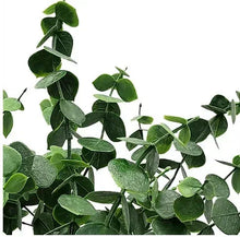 Artificial eucalyptus leaves pick with dense green leaves on flexible stem.
