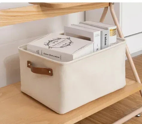 Mainstays Natural Canvas Storage Basket with Handles