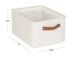 Mainstays Natural Canvas Storage Basket with Handles