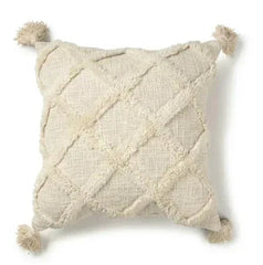 Better Homes & Gardens Tufted Trellis Decorative 20" Square Throw Pillow, Natural, 1 per Pack
