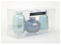 Mainstays Blue Glass 3-Piece Bud Vase Set