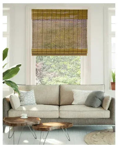 CHICOLOGY Cordless Bamboo Roman Shade, Fox (Room Darkening) 23"W X 64"H