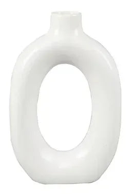 Mainstays 8" Circular Ceramic White Donut Vase