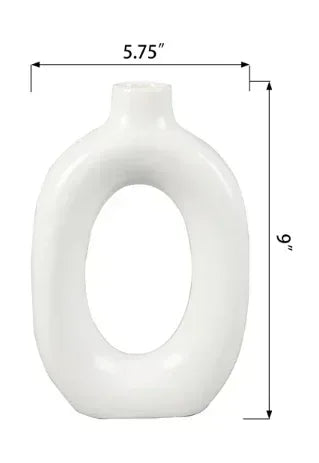 Mainstays 8" Circular Ceramic White Donut Vase