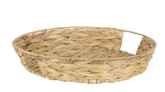 Better Homes & Gardens 16" Round Water Hyacinth Woven Tray, Tan