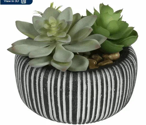 Better Homes & Gardens 4.72" H Artificial Succulent Plant in Stone Pot, Multi-Color