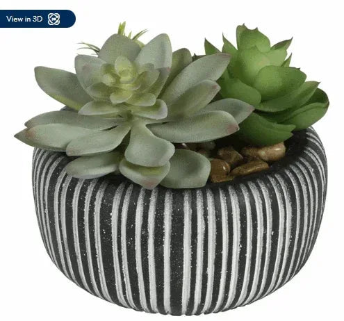 Better Homes & Gardens 4.72" H Artificial Succulent Plant in Stone Pot, Multi-Color