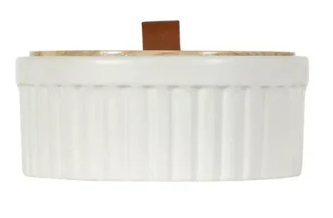 Better Homes & Gardens 2.5" x 6.18" Ribbed off-White/Cream Ceramic Decorative Container