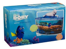 Aquarium kit box with illustrated Dory-themed half-gallon betta tank