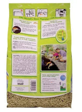 Pond fish food sticks bag back panel with feeding directions and ingredients, TetraPond