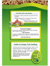 Pond fish feeding guide panel with soft sticks and feeding instructions