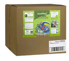 Pond fish food carton with green front panel and barcode sticker