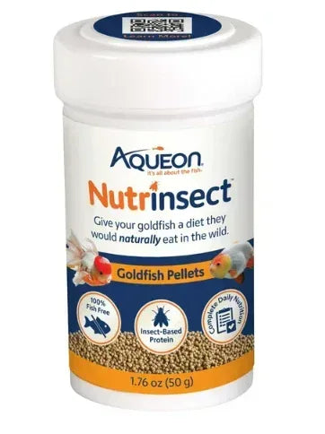 Aqueon Nutrinsect Fish-Free Fish Food Goldfish Pellets 1.76 oz
