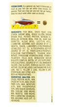 TetraMin tropical crisps package panel with ingredients and feeding guide