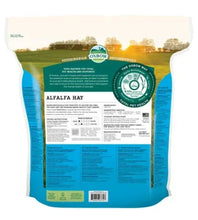 Alfalfa hay small animal food bag back panel with feeding info and barcode