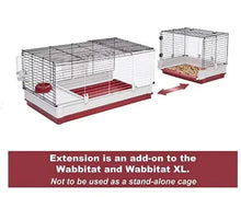 Rabbit wire extension add-on for Wabbitat, gray bars with red base tray and platform