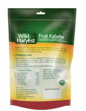 Fruit kabobs pet treat bag back panel with directions and ingredient details