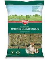 Kaytee Timothy blend cubes bag, green front with rabbit illustration