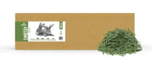 Timothy grass hay box with hay bundle beside it