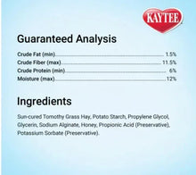 Guaranteed Analysis ingredients panel for Kaytee Forti-Diet Timothy Chew-A-Bowl treat