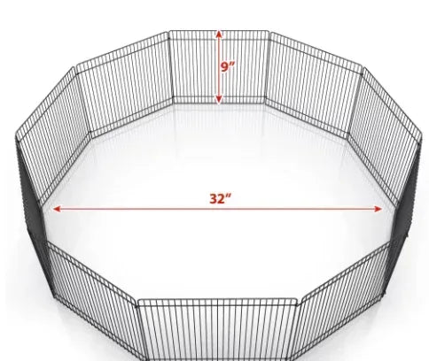 Pet Champion Small Animal Wire Playpen, Black, 9in Tall, 32in Diameter