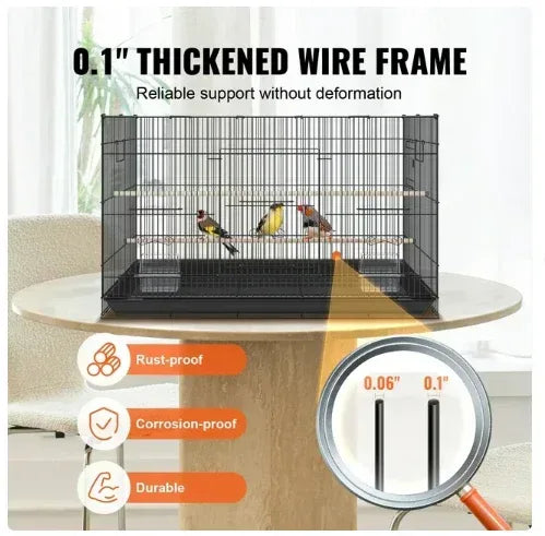 BENTISM 30 inch Bird Cage Metal Large Parakeet Cages for Cockatiels Small Parrot