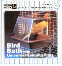 Boxed bird bath with universal hanging clips, brown and clear