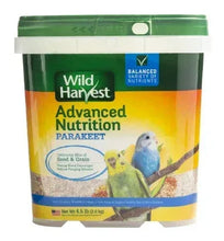 Wild Harvest Advanced Nutrition for parakeets seed mix pouch, front label